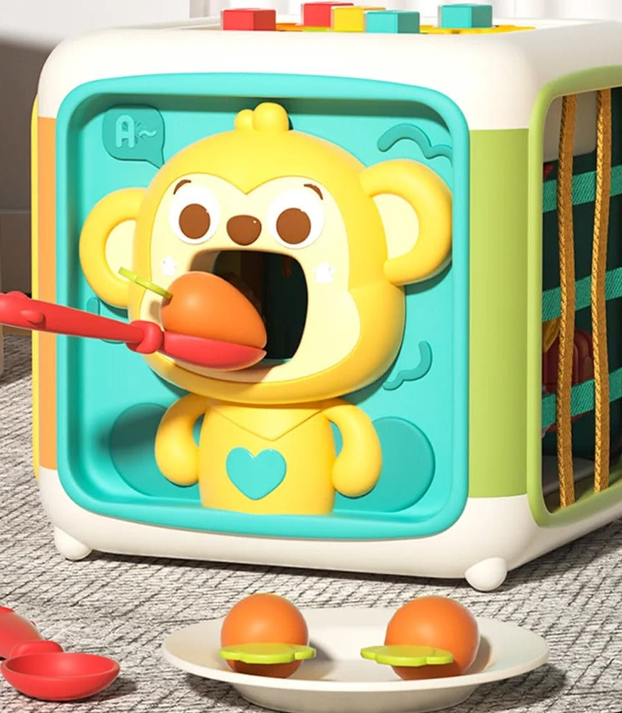 Busy Smart Multi-Play Switching Six-Sided Monkey Feeding Cube for Toddlers - 562