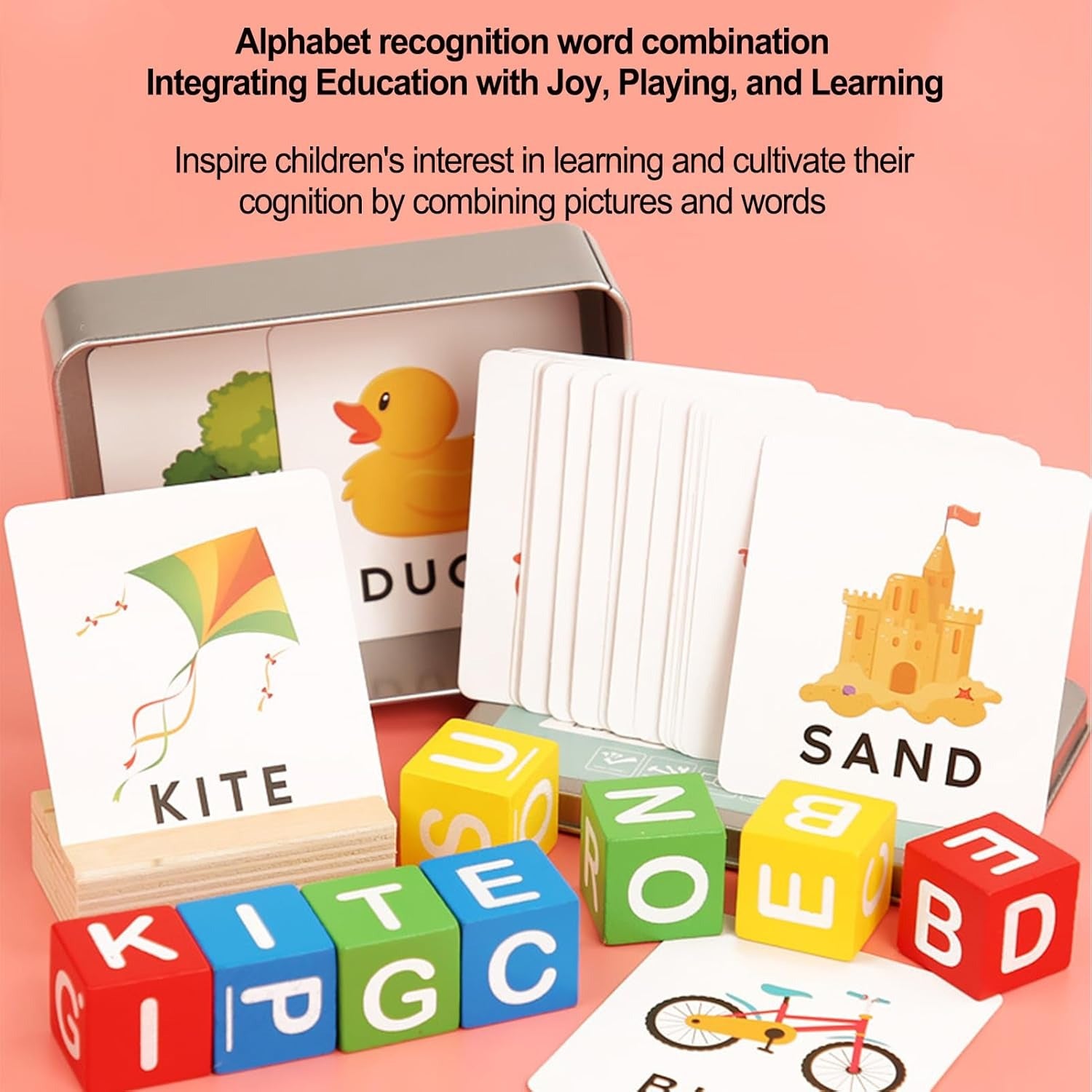 Spell the Word Matching Wooden Cube Blocks - 589