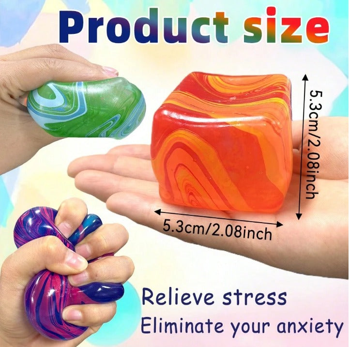 Cube Squishy Stress Toy Soft Sensory Fidget Cube - Random Color