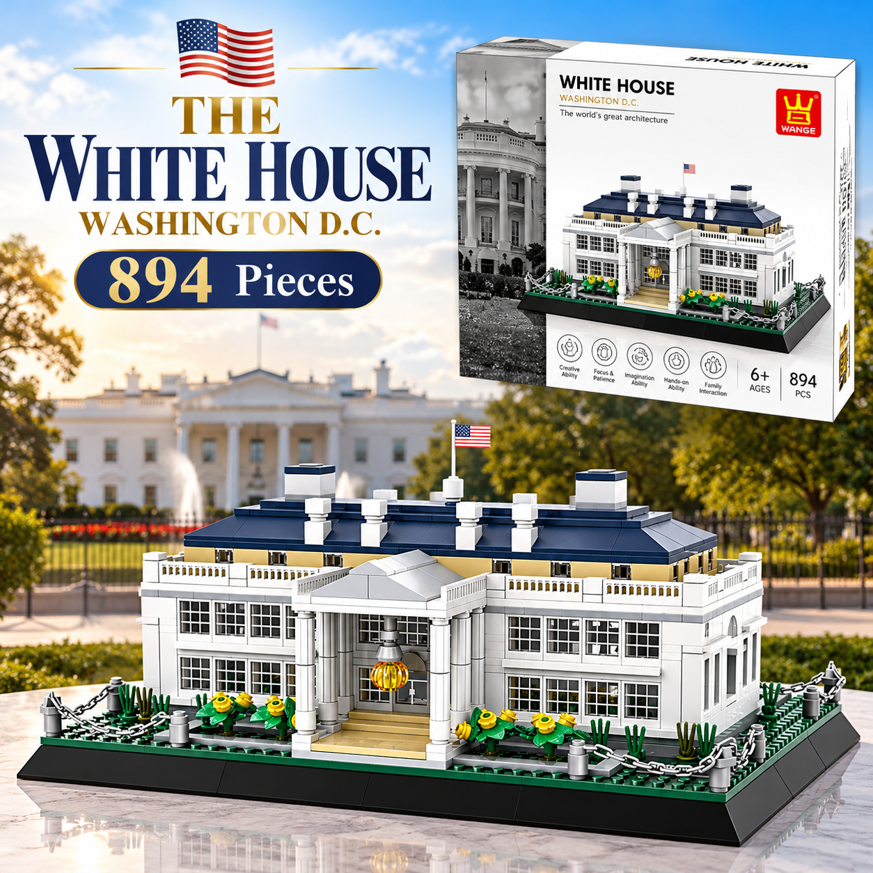 White House America  Building Blocks 894 pieces - 214