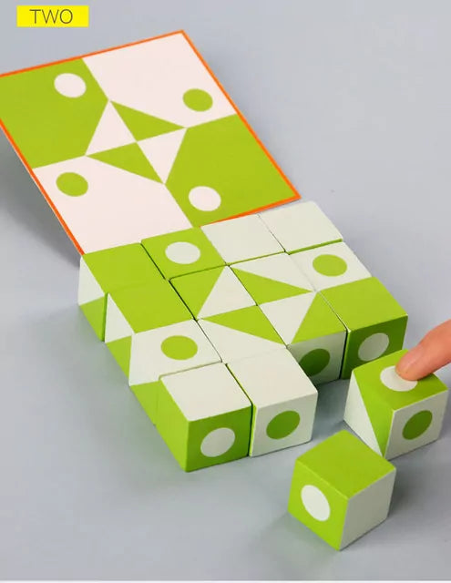 Wooden 3D Montessori Geometry Pattern Blocks - Default Title - Odeez | Educational Toys Pakistan 