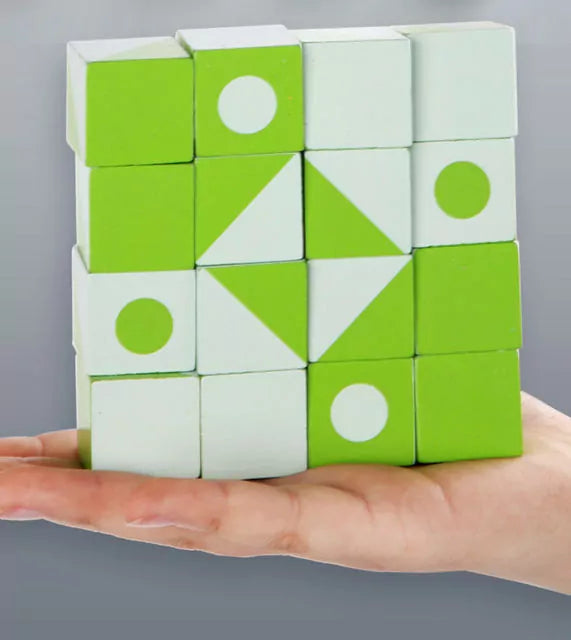 Wooden 3D Montessori Geometry Pattern Blocks - Default Title - Odeez | Educational Toys Pakistan 