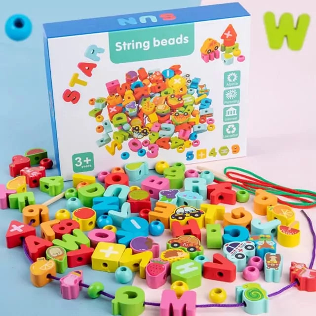 Wooden 3D String Activity Beads - Default Title - Odeez | Educational Toys Pakistan 