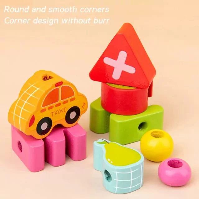 Wooden 3D String Activity Beads - Default Title - Odeez | Educational Toys Pakistan 