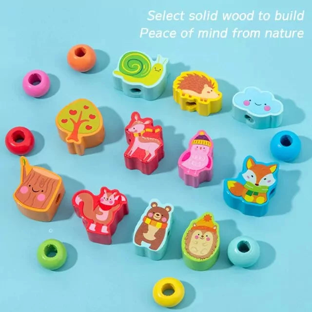 Wooden 3D String Activity Beads - Default Title - Odeez | Educational Toys Pakistan 
