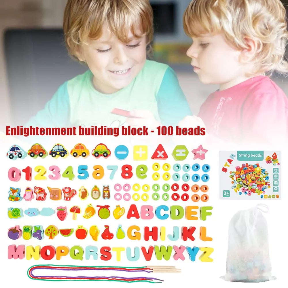 Wooden 3D String Activity Beads - Default Title - Odeez | Educational Toys Pakistan 