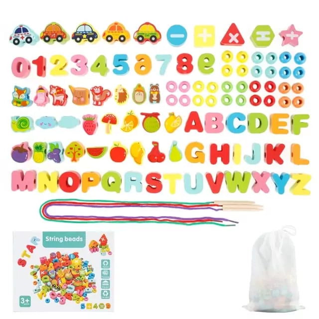 Wooden 3D String Activity Beads - Default Title - Odeez | Educational Toys Pakistan 
