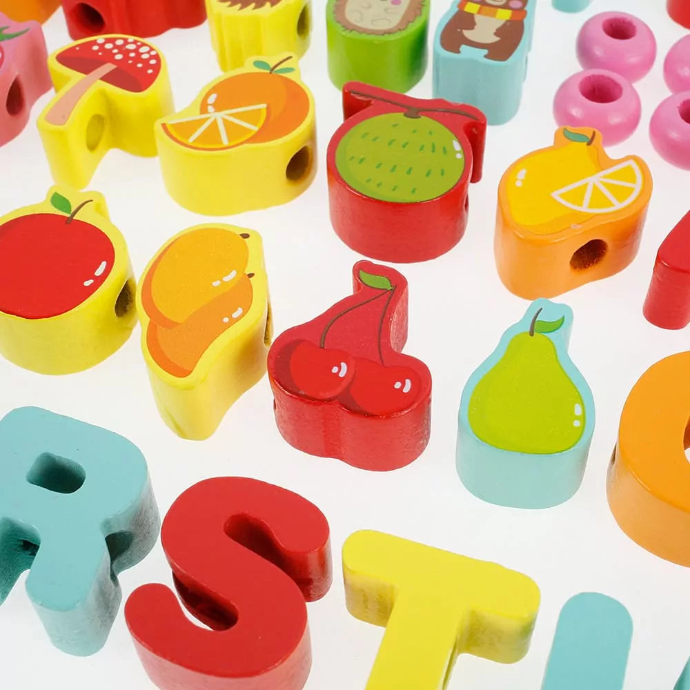 Wooden 3D String Activity Beads - Default Title - Odeez | Educational Toys Pakistan 