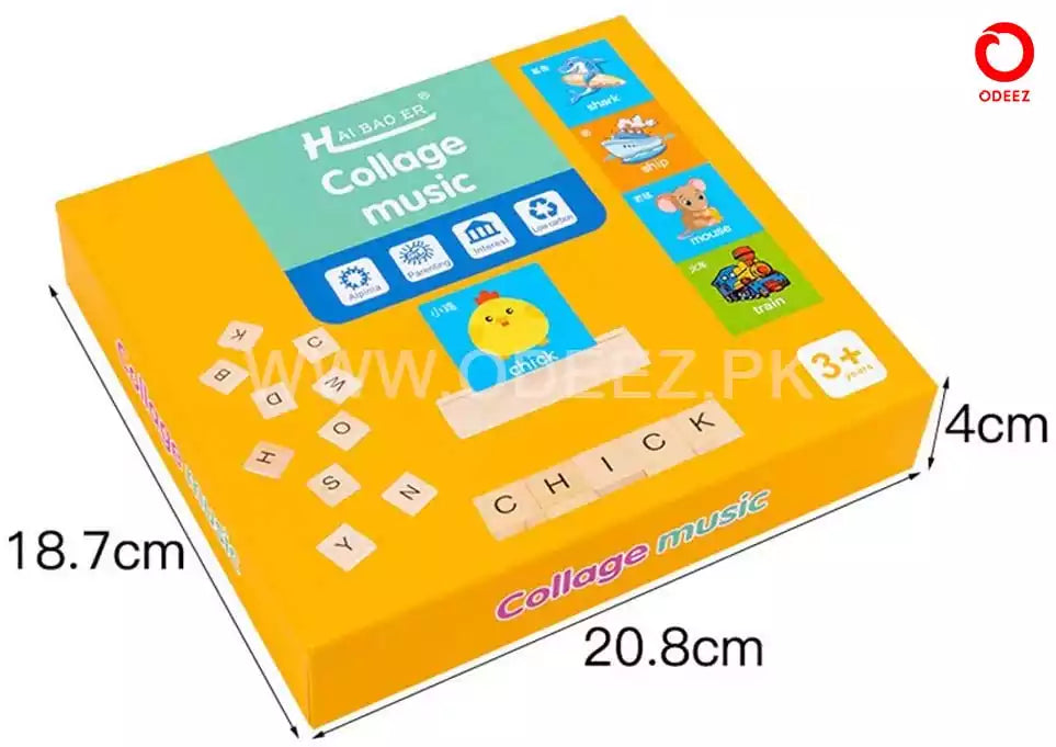 Wooden Alphabet Card Matching Puzzle - Default Title - Odeez | Educational Toys Pakistan 