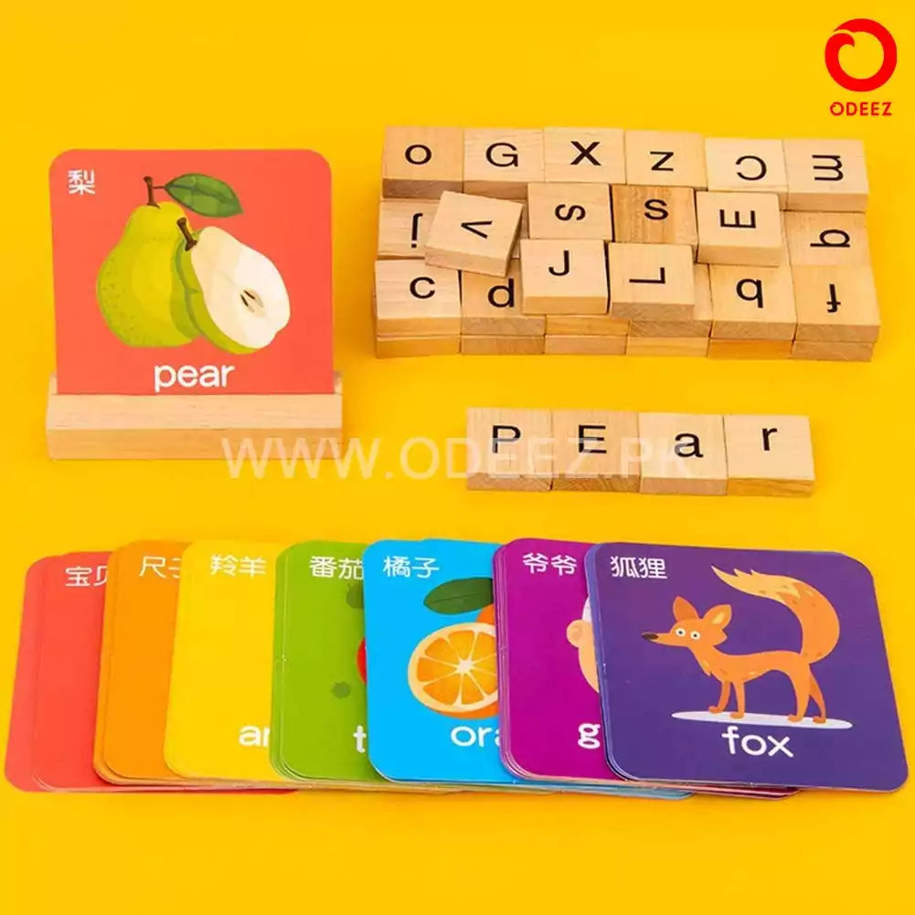 Wooden Alphabet Card Matching Puzzle - Default Title - Odeez | Educational Toys Pakistan 