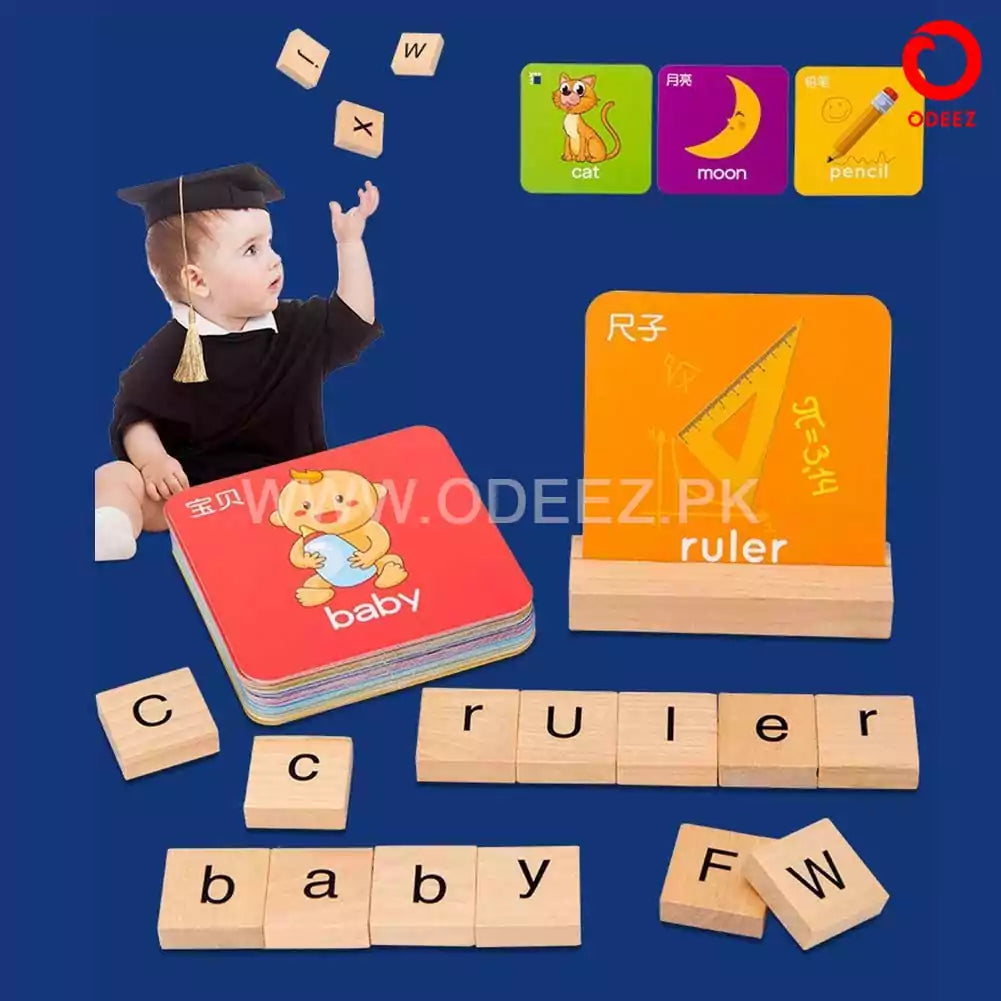 Wooden Alphabet Card Matching Puzzle - Default Title - Odeez | Educational Toys Pakistan 