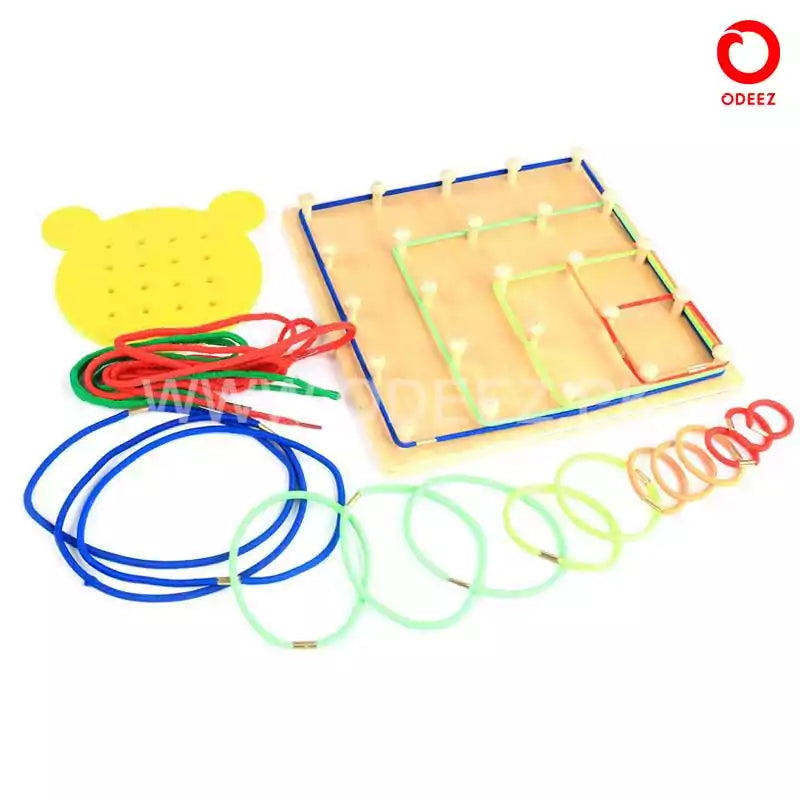 Wooden Bands and Lacing Activity - Default Title - Odeez | Educational Toys Pakistan 