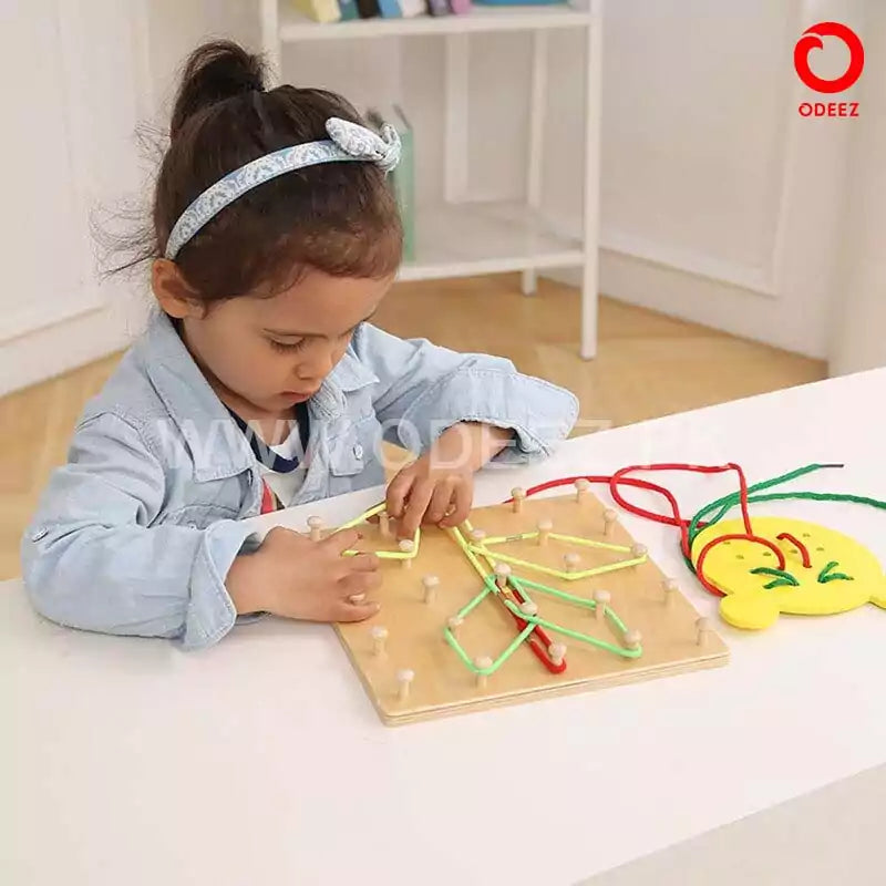 Wooden Bands and Lacing Activity - Default Title - Odeez | Educational Toys Pakistan 