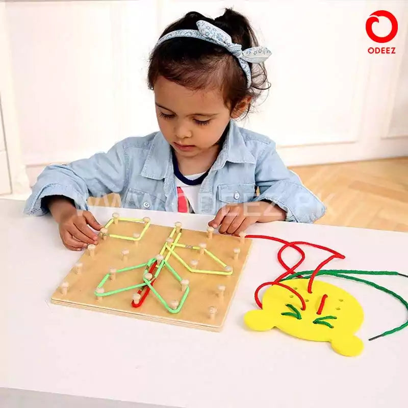 Wooden Bands and Lacing Activity - Default Title - Odeez | Educational Toys Pakistan 