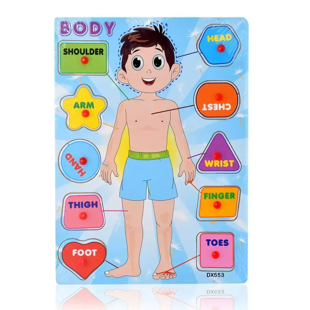 Wooden Body Parts Learning Board - Boy - Default Title - Odeez | Educational Toys Pakistan 