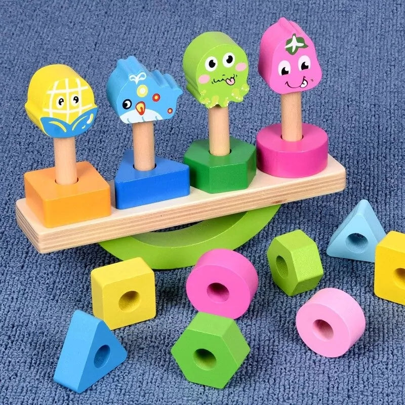 Wooden Cartoon Balancing Blocks - Default Title - Odeez | Educational Toys Pakistan 