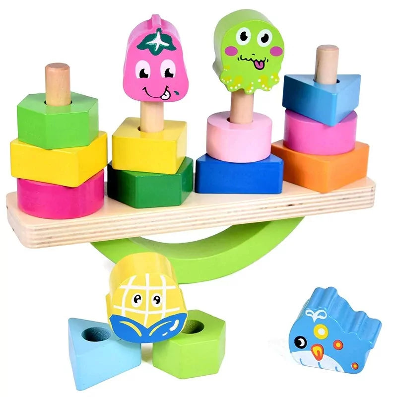 Wooden Cartoon Balancing Blocks - Default Title - Odeez | Educational Toys Pakistan 