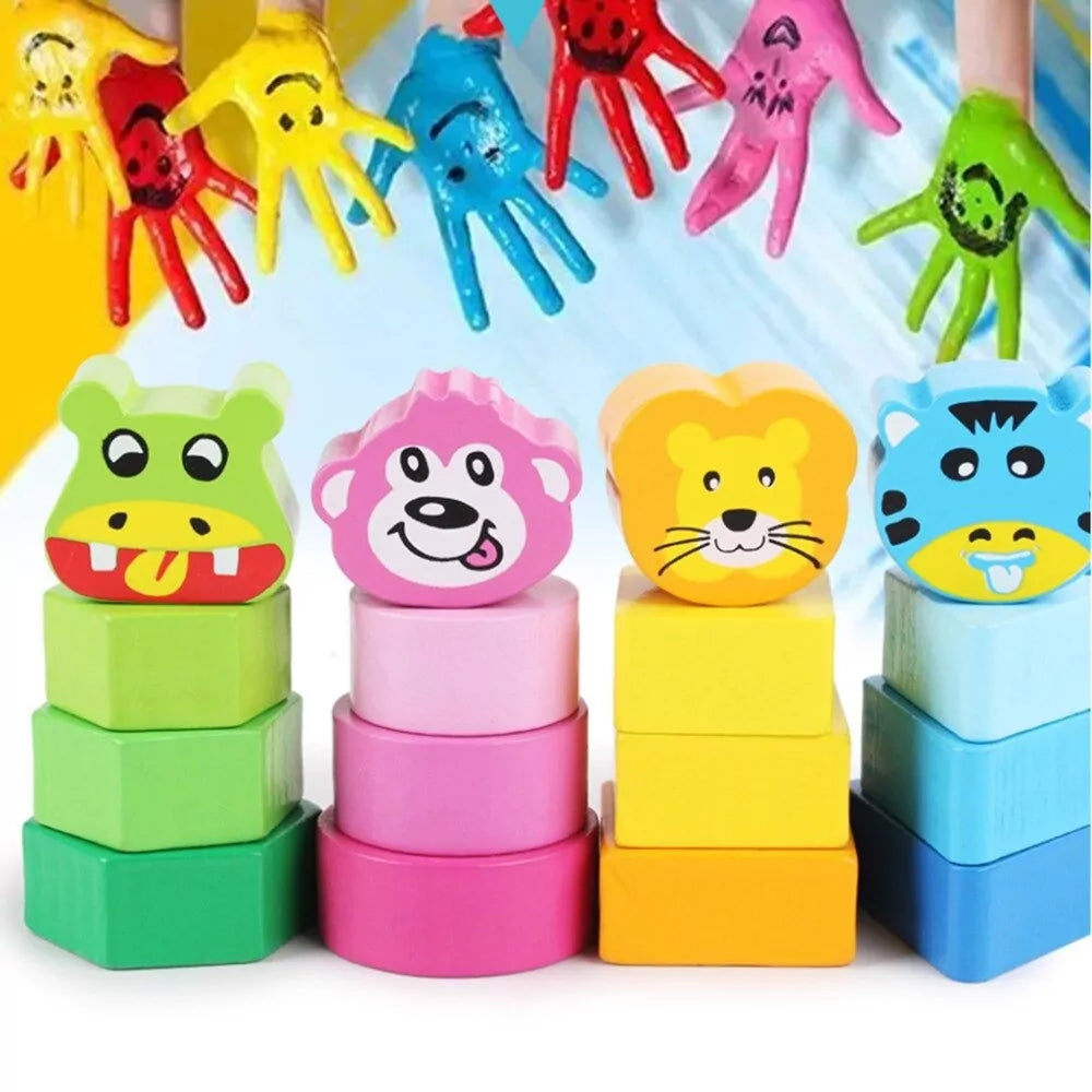 Wooden Cartoon Balancing Blocks - Default Title - Odeez | Educational Toys Pakistan 