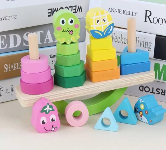 Wooden Cartoon Balancing Blocks - Default Title - Odeez | Educational Toys Pakistan 