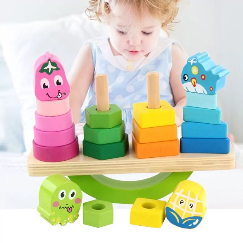 Wooden Cartoon Balancing Blocks - Default Title - Odeez | Educational Toys Pakistan 