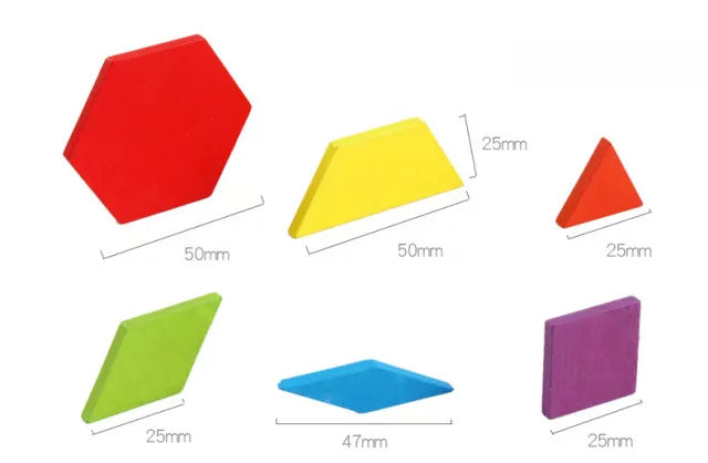 Wooden Colorful Pattern Blocks - 155 pieces - Default Title - Odeez | Educational Toys Pakistan 