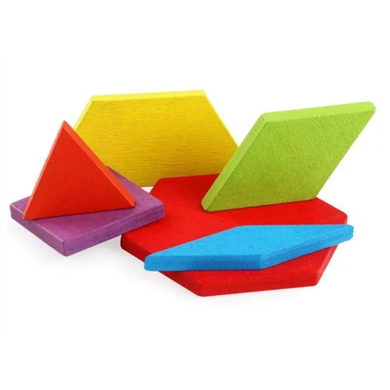 Wooden Colorful Pattern Blocks - 155 pieces - Default Title - Odeez | Educational Toys Pakistan 
