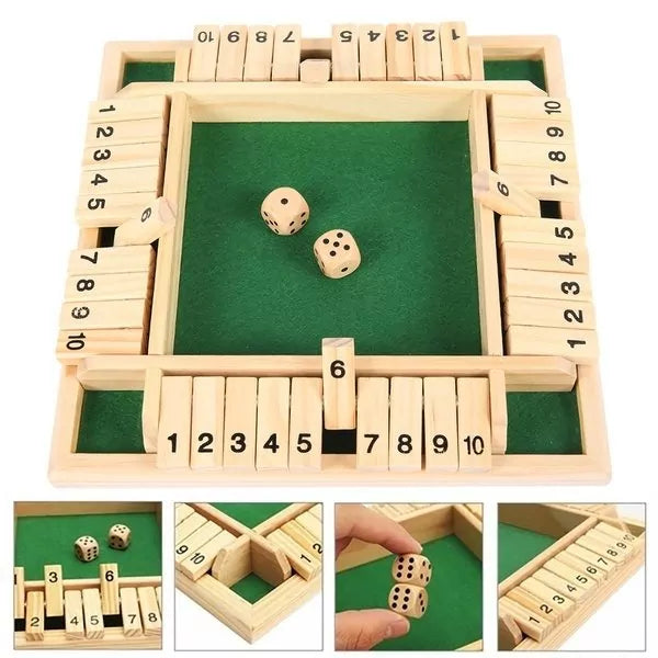 Wooden Dice Number Game For Family - 2 to 4 Players - Default Title - Odeez | Educational Toys Pakistan 