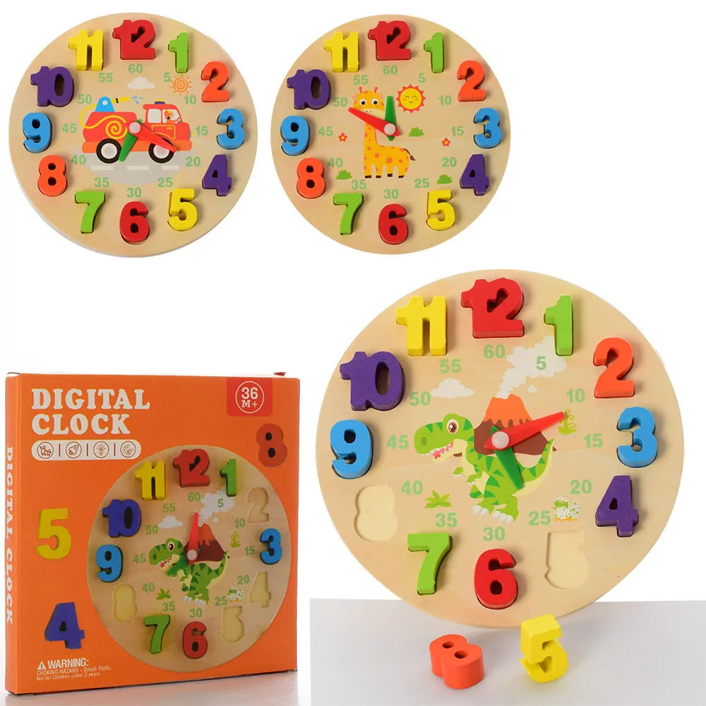 Wooden Digital Learning Clock - Default Title - Odeez | Educational Toys Pakistan 