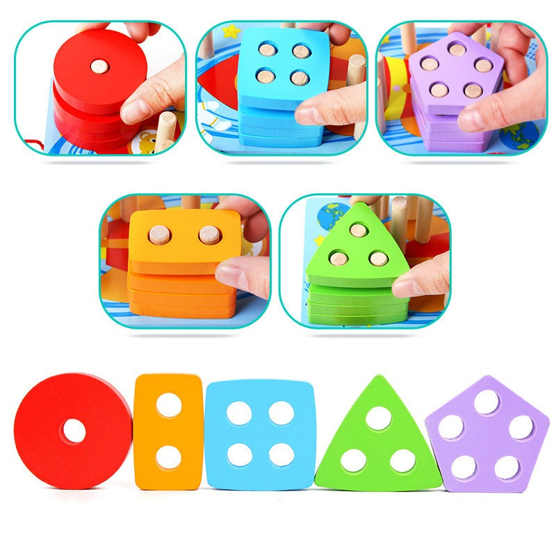 Wooden Geometrical Shape Trailers - Default Title - Odeez | Educational Toys Pakistan 