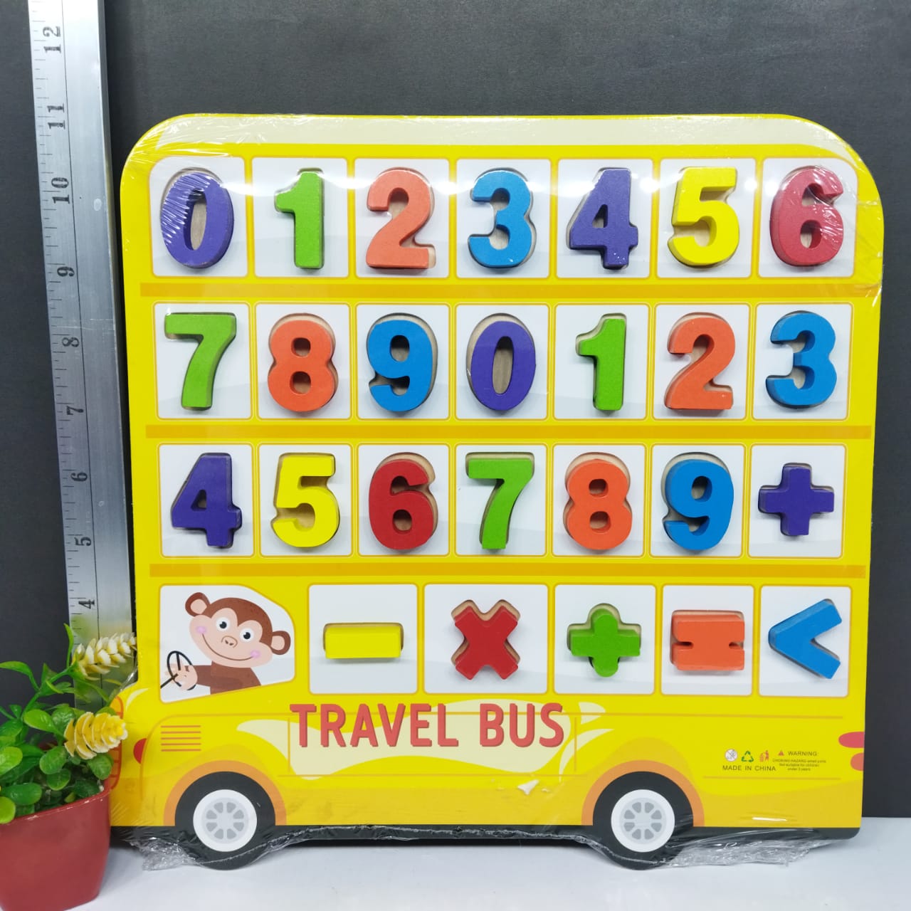 Wooden Number Travel Bus - 996 - Default Title - Odeez | Educational Toys Pakistan 