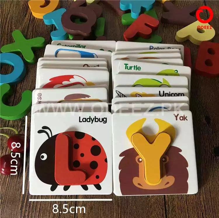 Wooden Pre-School Cards - Alphabets - Default Title - Odeez | Educational Toys Pakistan 