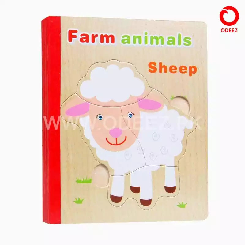 Wooden Puzzle Book for Kids - Random Character - Default Title - Odeez | Educational Toys Pakistan 