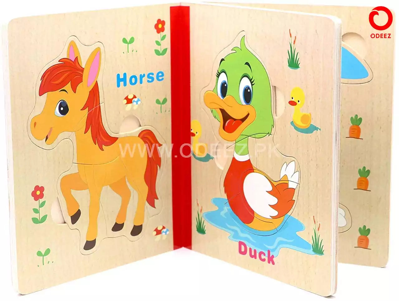 Wooden Puzzle Book for Kids - Random Character - Default Title - Odeez | Educational Toys Pakistan 