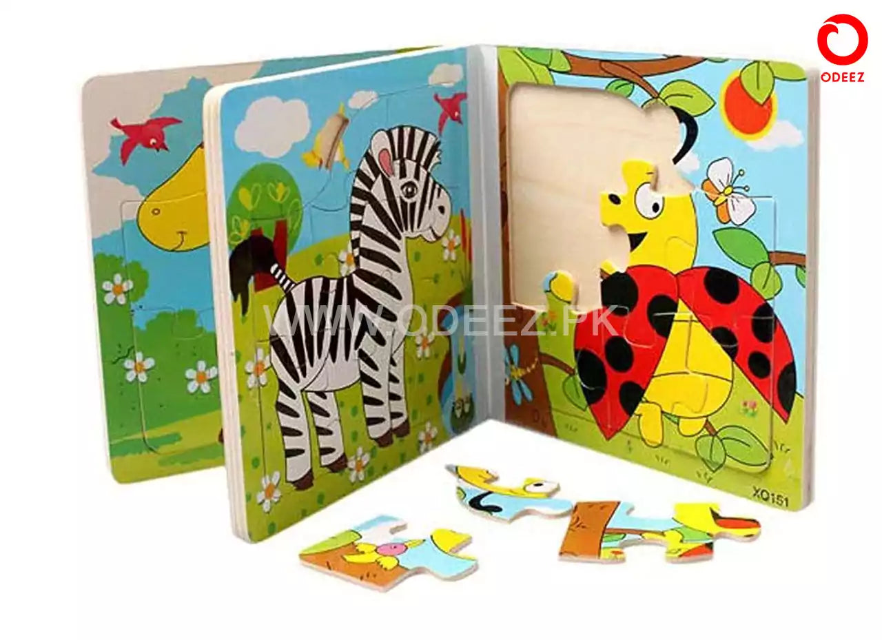 Wooden Puzzle Book for Kids - Random Character - Default Title - Odeez | Educational Toys Pakistan 