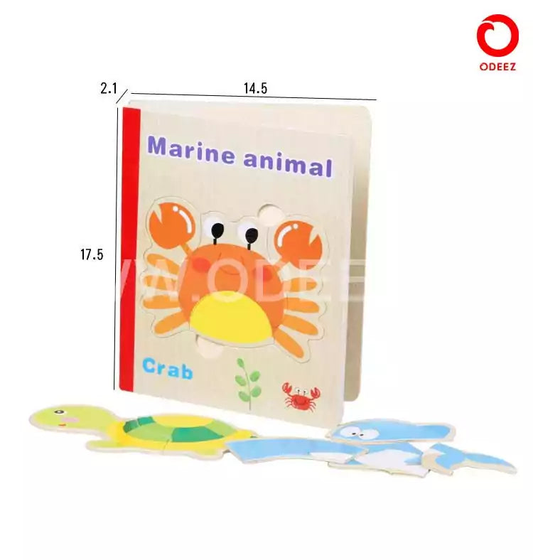Wooden Puzzle Book for Kids - Random Character - Default Title - Odeez | Educational Toys Pakistan 