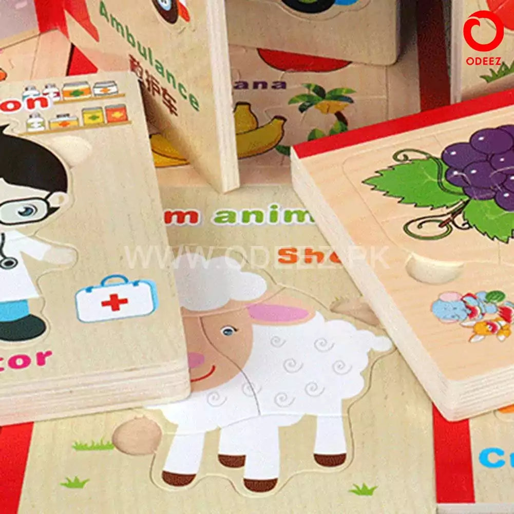 Wooden Puzzle Book for Kids - Random Character - Default Title - Odeez | Educational Toys Pakistan 