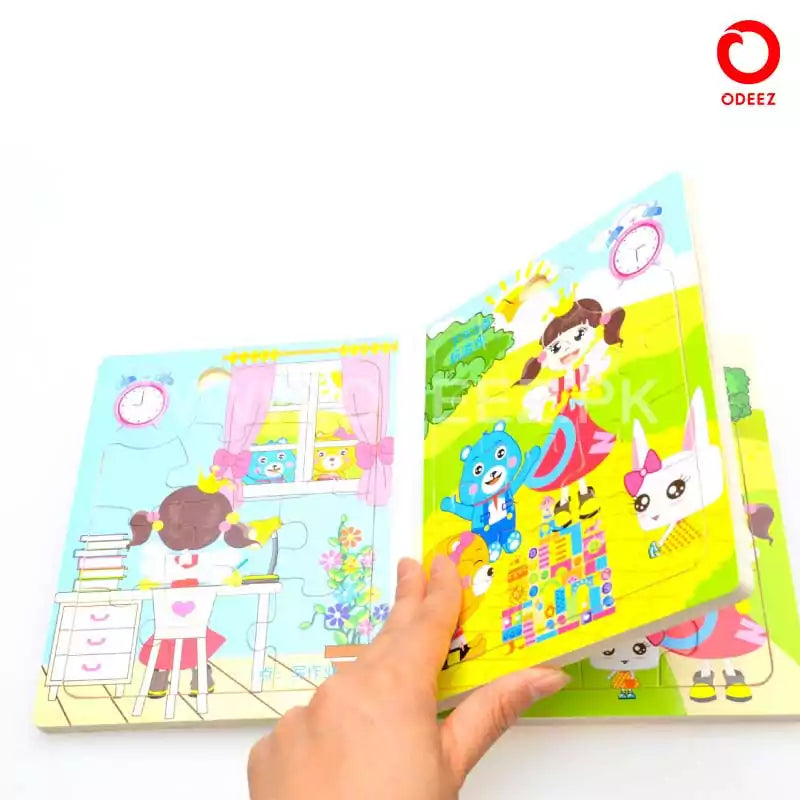 Wooden Puzzle Book for Kids - Random Character - Default Title - Odeez | Educational Toys Pakistan 