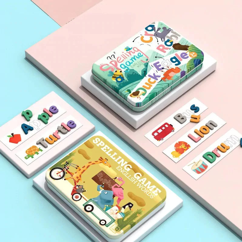 Wooden Spelling Learning Puzzle Cards - Default Title - Odeez | Educational Toys Pakistan 