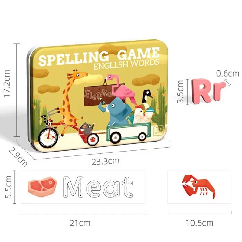 Wooden Spelling Learning Puzzle Cards - Default Title - Odeez | Educational Toys Pakistan 