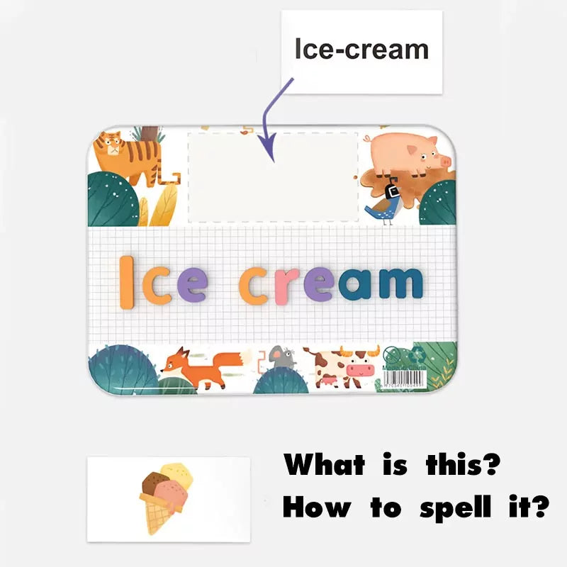 Wooden Spelling Learning Puzzle Cards - Default Title - Odeez | Educational Toys Pakistan 