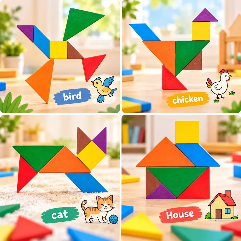 Wooden Tangram Puzzle – 7pcs