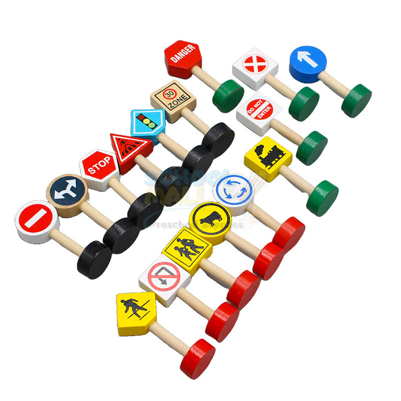 Early Learning Wooden Traffic Signs - 204 - Default Title - Odeez | Educational Toys Pakistan 
