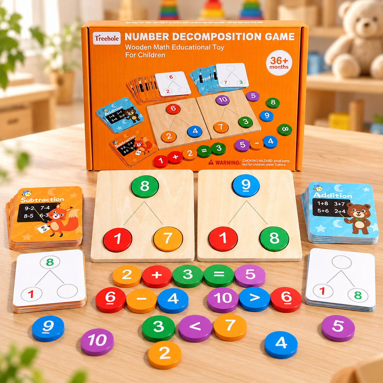 Wooden Number Decomposition Math Learning Game