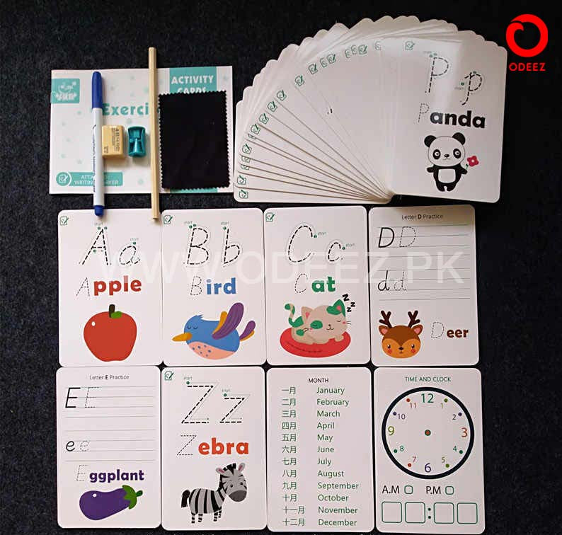Write & Wipe learning cards Alphabets - Default Title - Odeez | Educational Toys Pakistan 
