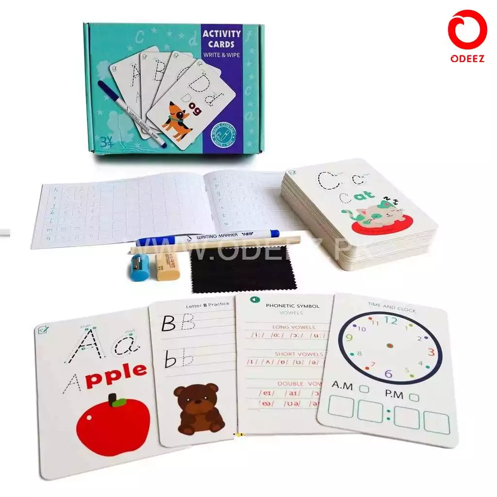 Write & Wipe learning cards Alphabets - Default Title - Odeez | Educational Toys Pakistan 