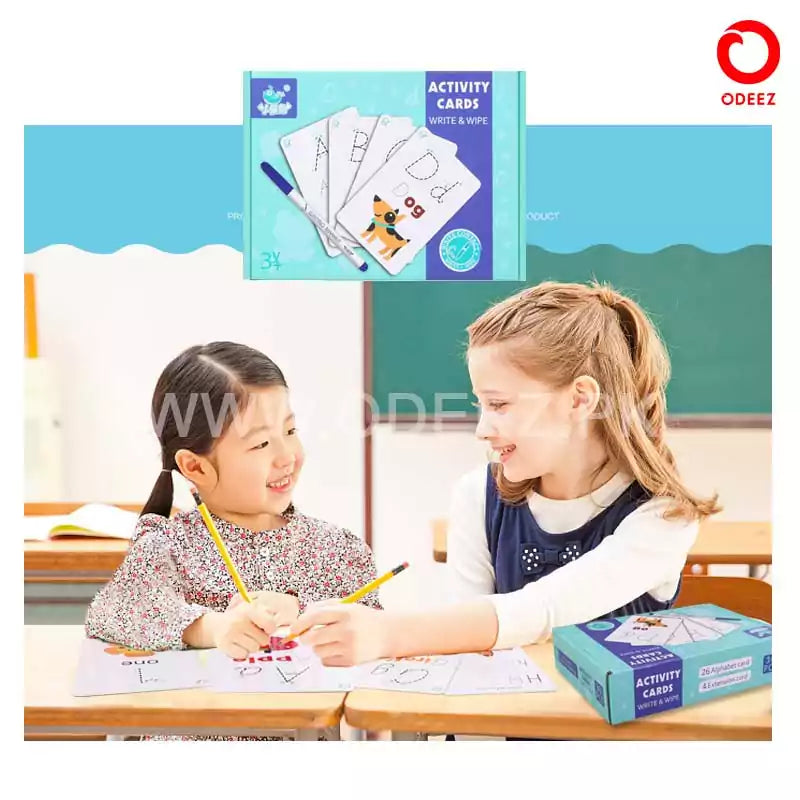 Write & Wipe learning cards Alphabets - Default Title - Odeez | Educational Toys Pakistan 