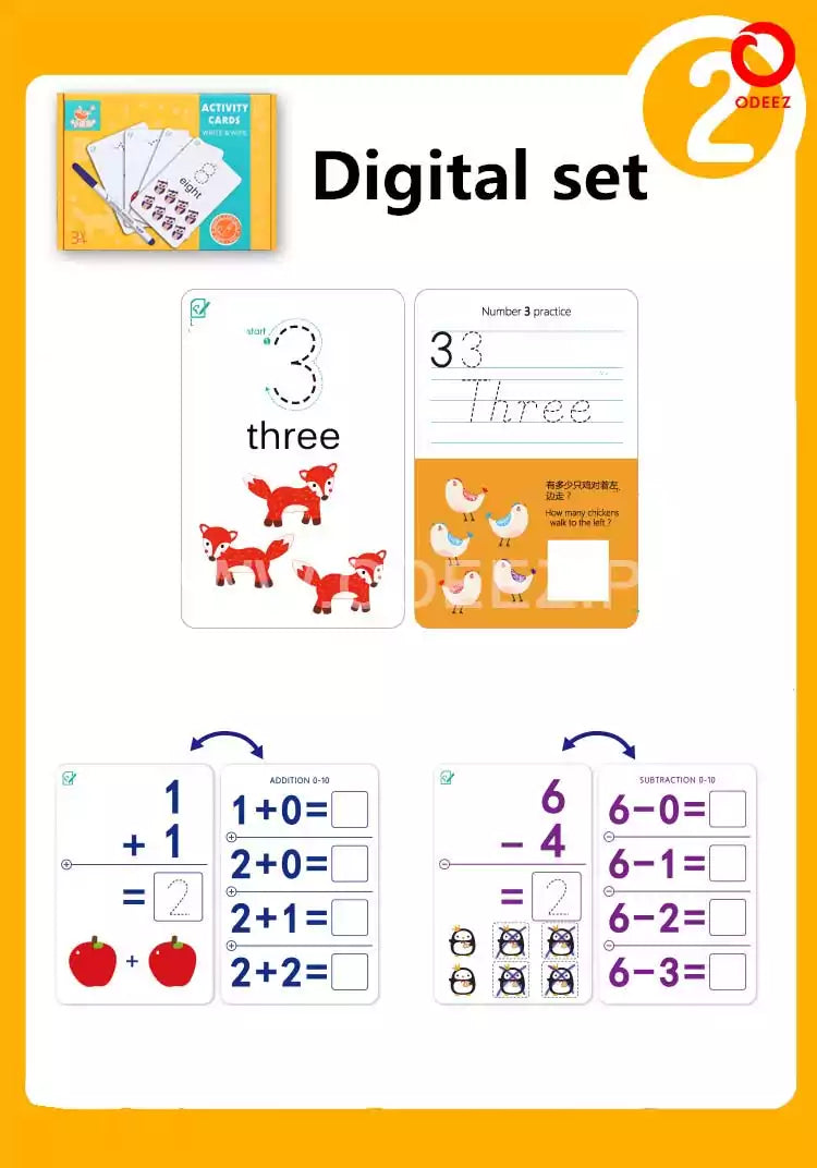 Write and Wipe Learning Cards Mathematics - Default Title - Odeez | Educational Toys Pakistan 