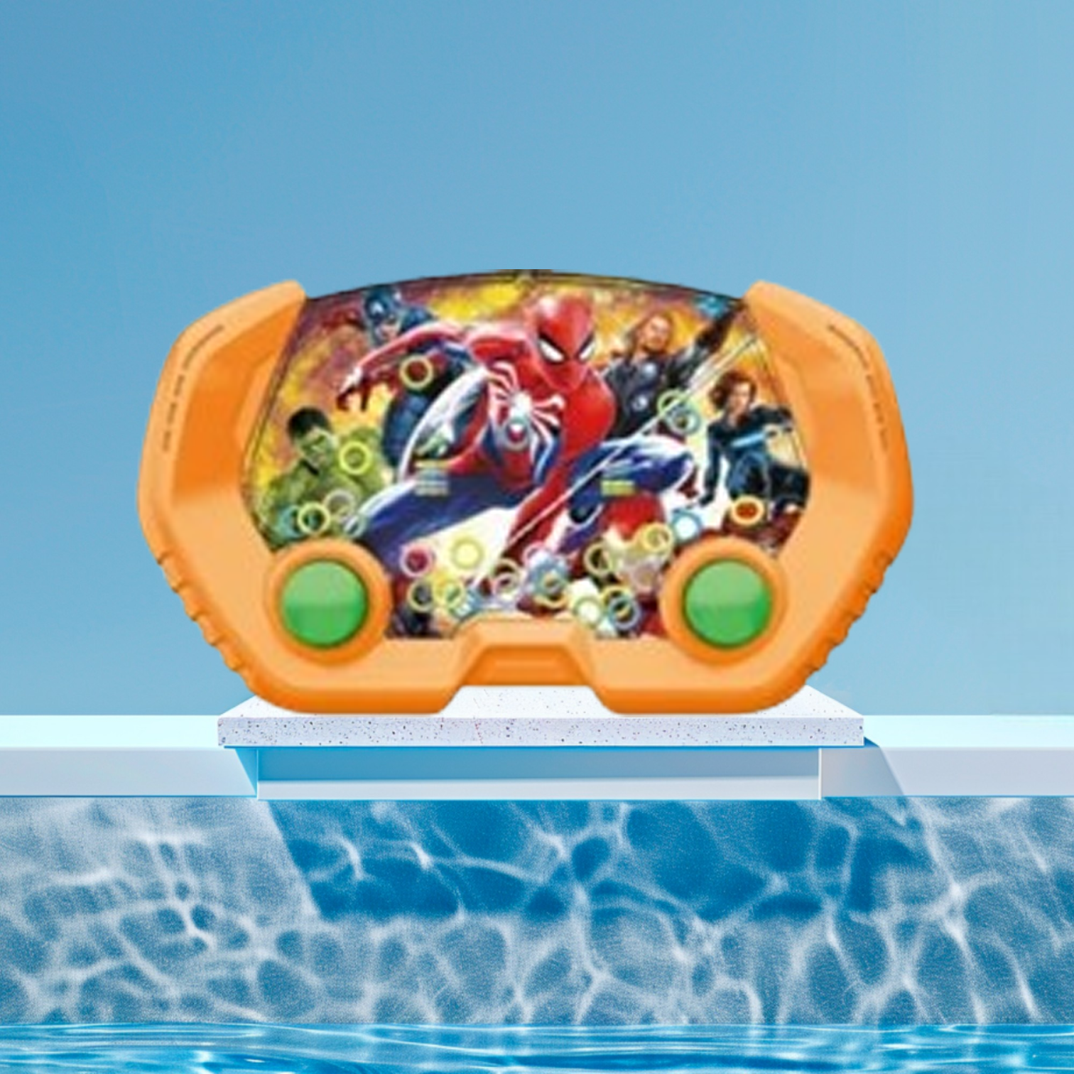 Fun Water Ring Retro Superhero Game - 50B - Red-Green-Yellow-Blue - Odeez | Educational Toys Pakistan 