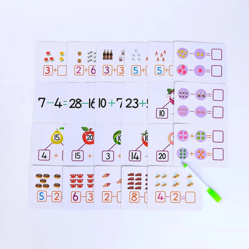 Erasable Numbers With Marker Activity Toy Flashcards for Kids