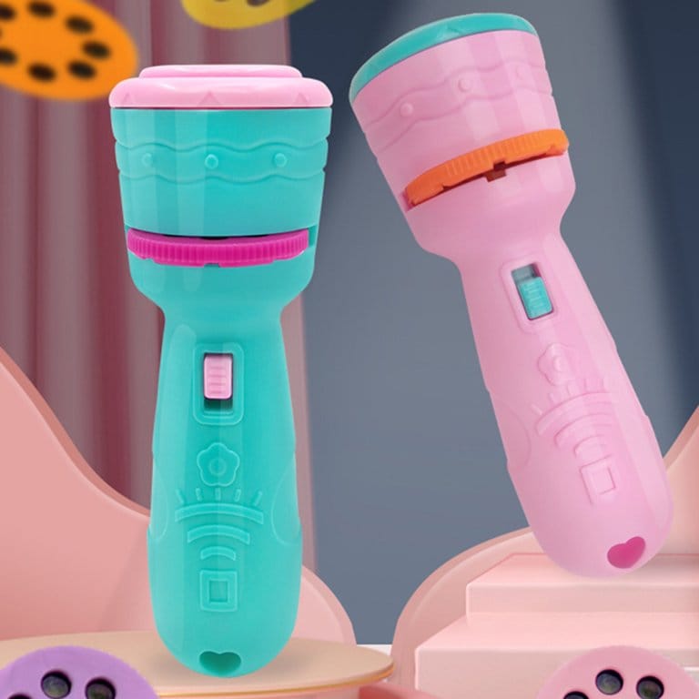 2 in 1 Multiple Mini Projector And Flash Light Cyan Color